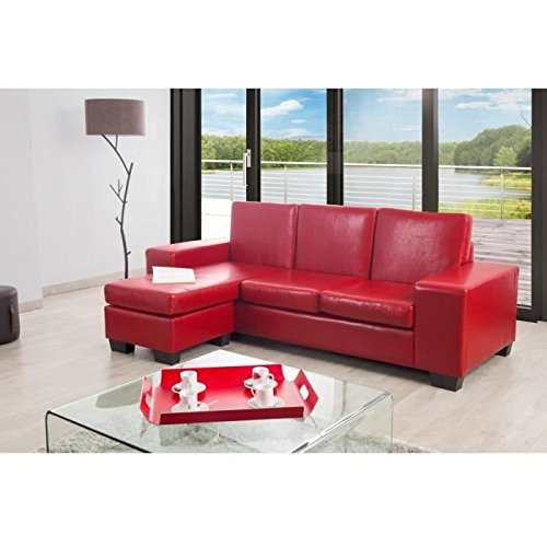 MODANI Canapé angle réversible 5 places rouge MODANI Canapé angle réversible 5 places rouge