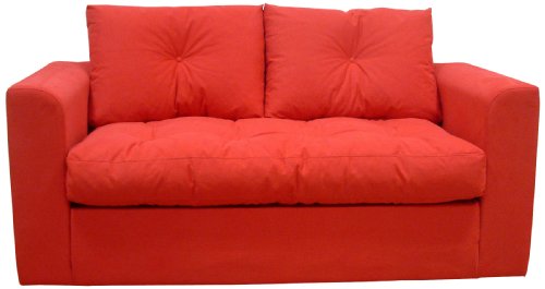 Pole CALYPC2V2391 Argos Canap 2 Places Convertible Mousse Polycoton Rouge 153 x 78 x 80 cm