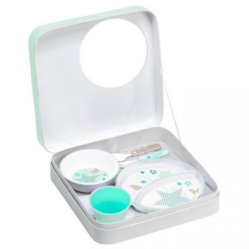 BEABA Coffret Mélamine Rock'n Love Poudré bleu BEABA Coffret Mélamine Rock'n Love Poudré bleu