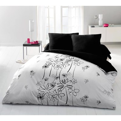 Housse de couette Microfibre BLACK & WHITE 220x240cm   2 Taies