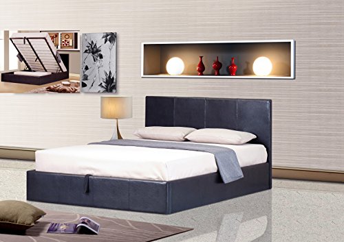 Matelpro-Lit coffre contemporain coloris noir Parada-160 x 200 cm