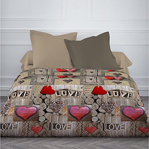 Couette imprimée 220x240 Love chalet