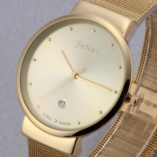 montres en acier inoxydable bande analogique affichage Quartz hommes