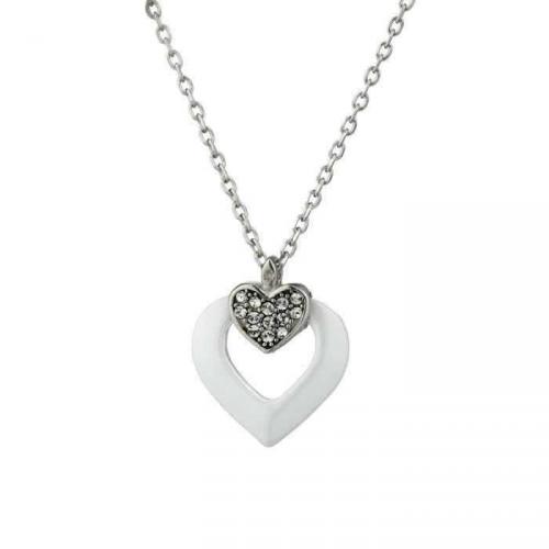 STELLA MARIS Collier Argent 925° Céramique et Diamant