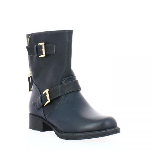 Bottines motardes à boucles noir Zaza pata
