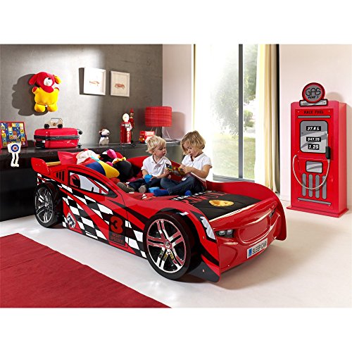 Lit voiture enfant BEDFUN16 laqué rouge 200x90 Lit voiture enfant BEDFUN16 laqué rouge 200x90