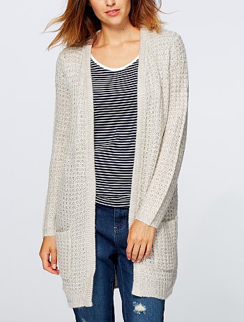 Gilet long maille moulinée 