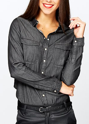 Chemise en denim pur coton 