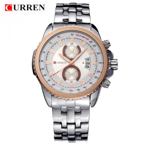 Montre Curren 8082 affichage de la Date inoxydable Stell analogique