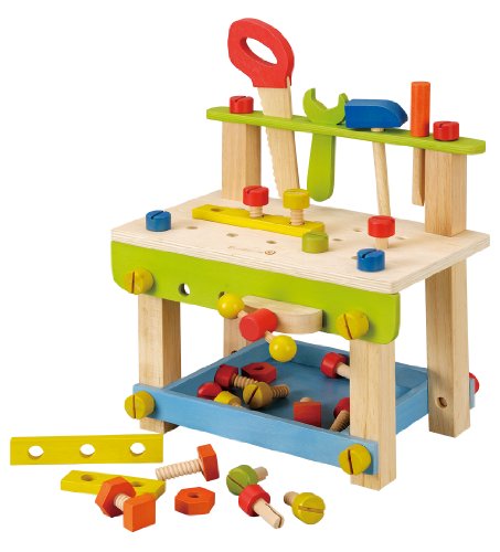Everearth - EE32688 - Jeu d'imitation - Etabli à Monter avec Outils en Bois FSC Everearth - EE32688 - Jeu d'imitation - Etabli à Monter avec Outils en Bois FSC