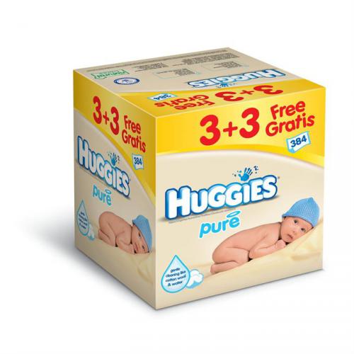 HUGGIES Lingettes Pure 3 3 Gratuit x64