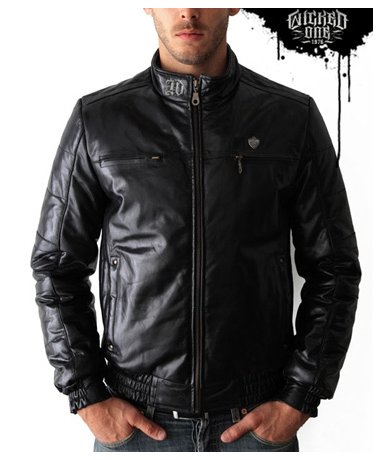 Blouson Wicked One Monster en cuir Noir