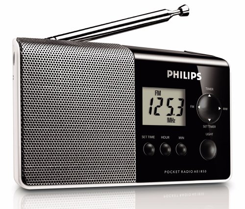 Philips AE1850/00 Radio compact Tuner analogique Affichage numérique Piles ( L x l x h : 2,9 x 11,5 x 7,1 cm )