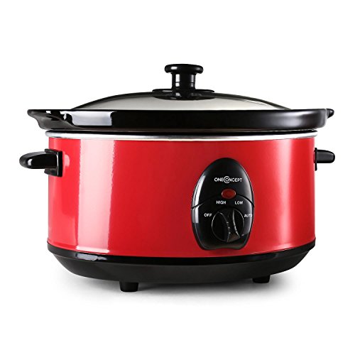 oneConcept Bristol 35 - Slow Cooker, Cocotte electrique, mijoteuse (3,5 L, 200W, 2 températures) - rouge oneConcept Bristol 35 - Slow Cooker, Cocotte electrique, mijoteuse (3,5 L, 200W, 2 températures) - rouge