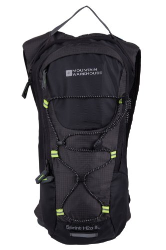 Mountain Warehouse Sprint Sac à Dos Hydratation Course Vélo Cyclisme Randonnée Hydro 8L Litres Noirs One Size