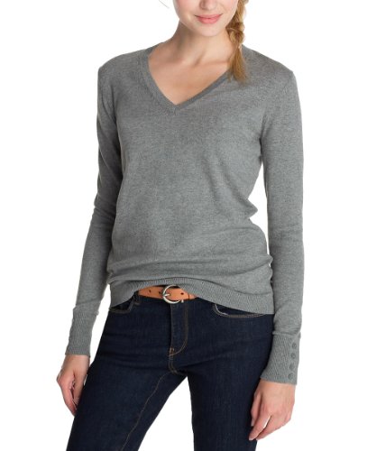 Esprit - pull - uni - femme - gris - FR : S (Taille Fabricant : XS)