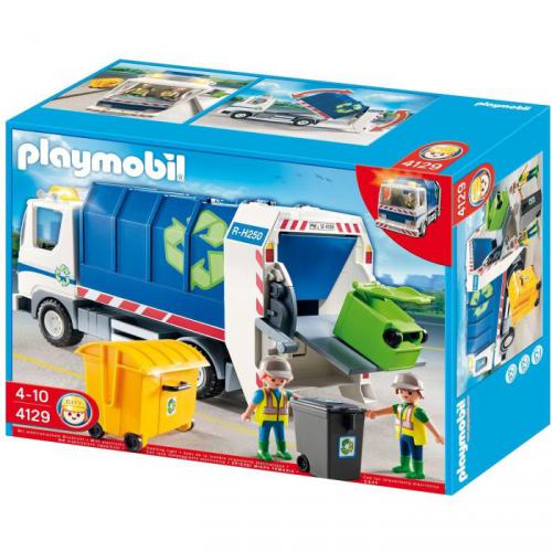 PLAYMOBIL 4129 Camion Poubelle De Recyclage Avec Lumières