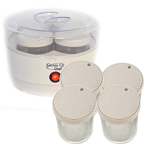 Kitchen chef - sn4004 + psn4004 - Pack yaourtière 4 pots dateurs 150ml + 4 pots supplémentaires Kitchen chef - sn4004 + psn4004 - Pack yaourtière 4 pots dateurs 150ml + 4 pots supplémentaires