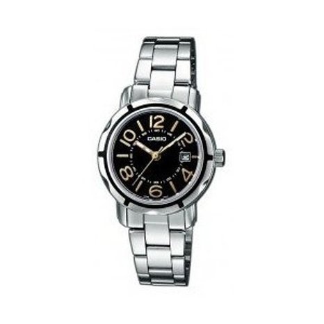 Casio - LTP-1299D-1AEF - Montre Femme - Quartz Analogique - Cadran Noir - Bracelet Acier Argent