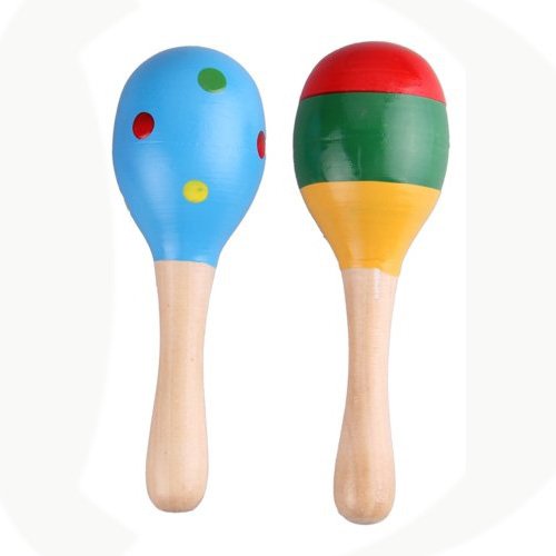 2 X Maracas Bois Jouet Instrument Musical Pour Enfant 2 X Maracas Bois Jouet Instrument Musical Pour Enfant