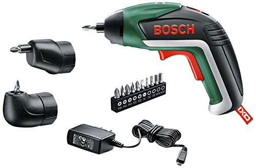 Bosch Visseuse sans fil IXO V Deluxe avec chargeur, 10 embouts de vissage, renvoi d'angle, et adaptateur excentré 06039A8002