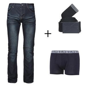 RIVALDI Lot Jean Ceinture Boxer Homme RIVALDI Lot Jean Ceinture Boxer Homme
