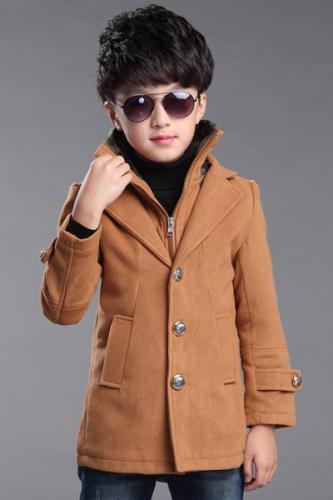 Laine Manteau manches longues Style Zipper Fly boutonné Faux Twinset Boy Laine Manteau manches longues Style Zipper Fly boutonné Faux Twinset Boy