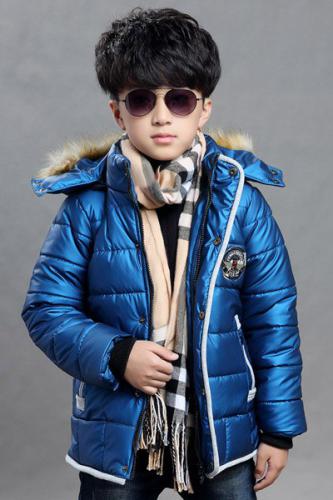 Manteau manches longues boutonné mode Épaissir capuche Boy