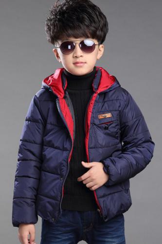 Manteau élégant manches longues Épaissir capuche boutonné Boy