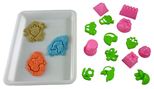 Le sable magique - 3 Couleurs Avec 14 Moules And Play Tray - Sculpture, Mould and Play Le sable magique - 3 Couleurs Avec 14 Moules And Play Tray - Sculpture, Mould and Play