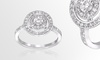 Bague tourbillon dorée à l or blanc et ornée de cristaux SWAROVSKI ELEMENTS
