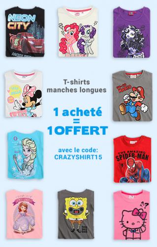 1 tee shirt acheté 1 offert 1 tee shirt acheté 1 offert