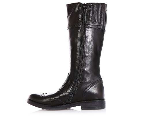 NERO GIARDINI - Botte noire, en cuir, glissière latérale, perforée,fille,filles,enfant,femme-39 NERO GIARDINI - Botte noire, en cuir, glissière latérale, perforée,fille,filles,enfant,femme-39