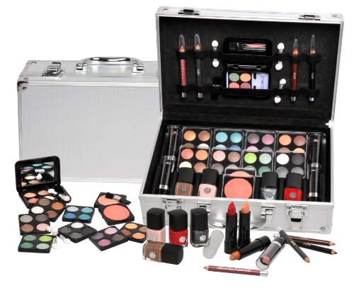 Schmink-Koffer Coffret maquillage Mallette en aluminium 51 pièces