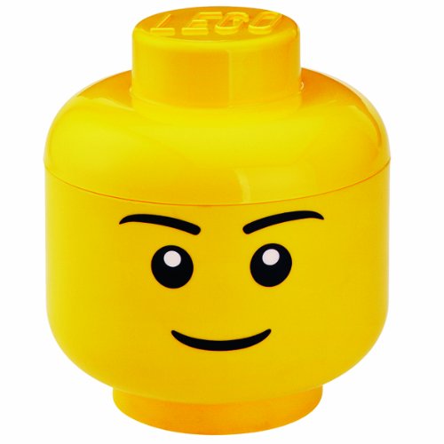 Room Copenhagen 40321732 Tête de Rangement Lego Format L Garçon Polypropylène Jaune 27,1 x 24 x 24 cm