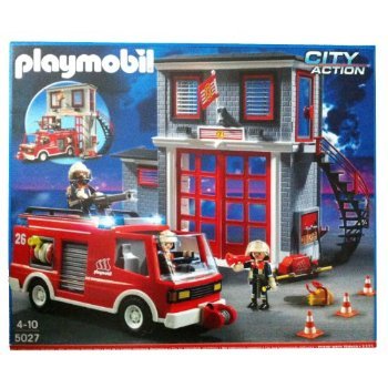 Playmobil-5027 - Quartier général de la brigade de pompiers avec camion de pompier Playmobil-5027 - Quartier général de la brigade de pompiers avec camion de pompier