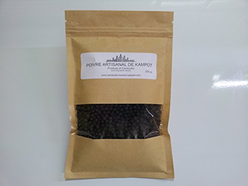Véritable Poivre de Kampot 250 Grammes poivre noir. Producteur Récoltant Kampot Cambodge Véritable Poivre de Kampot 250 Grammes poivre noir. Producteur Récoltant Kampot Cambodge