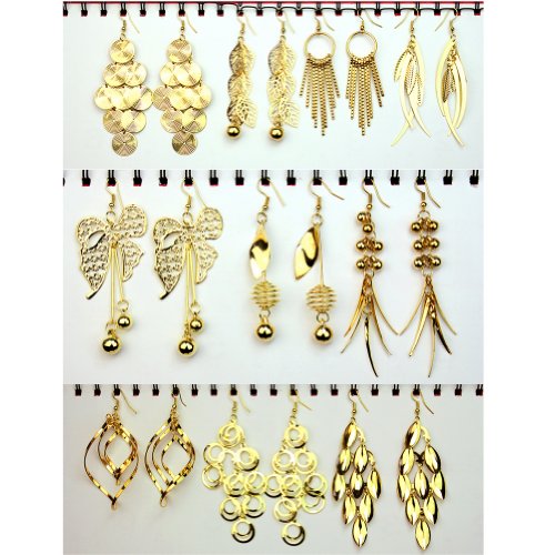Mode lots 10 paires crochets or MixedStyles Boucle d'oreille goutte pour femmes Mode lots 10 paires crochets or MixedStyles Boucle d'oreille goutte pour femmes