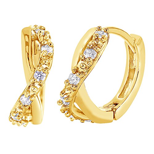 Plaqué or 14 carats et cristal zircone transparent Craig Créoles Femme-Boucles d'oreilles Love/infini Plaqué or 14 carats et cristal zircone transparent Craig Créoles Femme-Boucles d'oreilles Love/infini