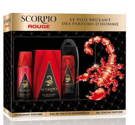  SCORPIO - Coffret 3 produits - Rouge - Eau de toilette flacon 75ml , Gel Douche 250ml & Déodorant atomiseur 150ml 