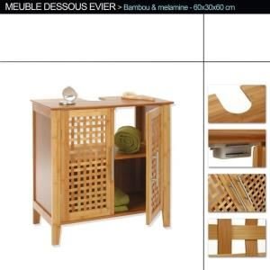 Meuble dessous lavabo - évier en bambou