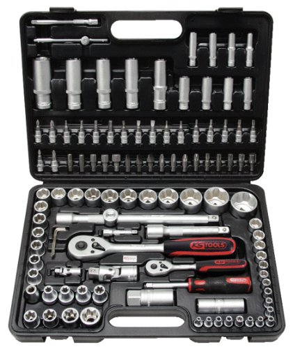 KS Tools 911.0708 Coffret de douilles et embouts F6 1/4''-1/2'' CHROMEmat 108 pièces KS Tools 911.0708 Coffret de douilles et embouts F6 1/4''-1/2'' CHROMEmat 108 pièces