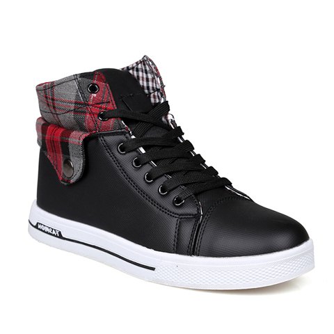 Baskets de Charme Motif Carreau Blocs de Couleur à Lacets Pour Hommes Baskets de Charme Motif Carreau Blocs de Couleur à Lacets Pour Hommes