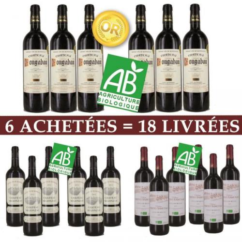 6= 18 Pack Vins Bio Bordeaux