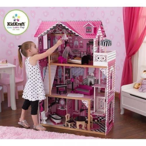 Maison de Poupées en Bois Amélia   14 pièces