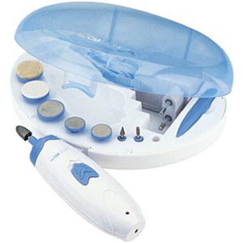 Clatronic - Mps 2681 - Set de Manucure - Ergonomique avec Un Bouton Marche / Arrêt - Fourni avec 8 Accessoires - Rechargeable