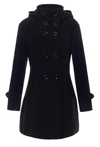 Femme duffle coat Slim fit noir manteau Trench automne printemps hiver,40 Etiquette XL