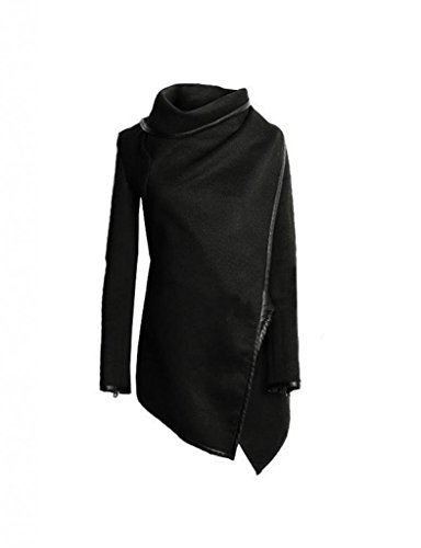 Minetom Dames De La Mode Irrégulière Mince Long Manteau Chaud, Veste Coupe Vent Parka Tranchée (S Noir) Minetom Dames De La Mode Irrégulière Mince Long Manteau Chaud, Veste Coupe Vent Parka Tranchée (S Noir)