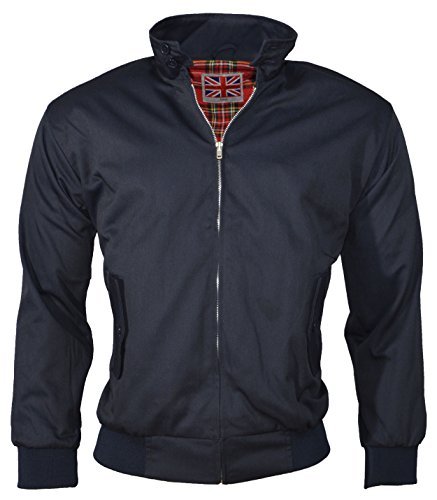 Adultes Classique Veste Harrington Mode Rétro Scooter Veste Été - 8 COULEURS - XS-5XL - Bleu marine, X-Large Adultes Classique Veste Harrington Mode Rétro Scooter Veste Été - 8 COULEURS - XS-5XL - Bleu marine, X-Large