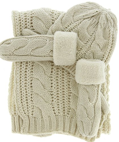 Charleselie94 - Ensemble Bonnet + Echarpe + Gants Laine - AVORIAZ - Femme - Homme - CharlesElie94 - Beige Unique Charleselie94 - Ensemble Bonnet + Echarpe + Gants Laine - AVORIAZ - Femme - Homme - CharlesElie94 - Beige Unique